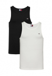 Tommy Jeans Tommy Džinsai Mar&scaron;kinėliai be rankovių &raquo;TJM XSLIM 2PCK RIB palaidinukė EXT&laquo; Rinkinys 2vnt. 2 Stk. su gerippter Struktur