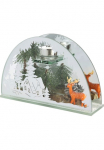 I.GE.A. Žvakidė &raquo;Weihnachtsdeko Žvakidė Deko-Objekt&laquo; i&scaron; Spiegelglas su Hirsch-Deko in Winterlandschaft auk&scaron;tis ca. 15 cm