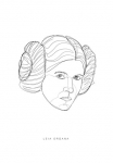 Komar Paveikslas &raquo;Star Wars Classic Force Faces Leia&laquo; Star Wars 1 Stk. dalys paveikslas zur dekoracija im vaikų kambario baldų komplektas - be grotelės