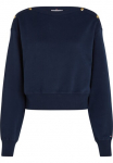 Tommy Hilfiger Curve Sportinio stiliaus megztinis &raquo;CRV GOLD BTN BOAT-NK SWTSHRT&laquo; in dydžiai dydžiai su goldfarbenem saga povandeninis laivas Povandeninis laivas i&scaron;kirptė
