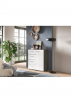 Home affaire Komoda &raquo;Rumba plotis 80cm in Rauchsilber Nachbildung/Wei&szlig; Hochglanz&laquo; komoda pailga indauja spinta