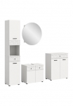 welltime Badezimmer-Set &raquo;VICENZA TOPSELLER! plotis 195cm 4 vienetai su Ornamentabsetzung&laquo; auk&scaron;ta pastatoma spintelė vonios spintelė spintelė su veidrodžiu & spintelė