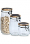 Zeller Present Stikliniai indai rinkinys 3 Stk. dalys B&uuml;gelverschlu&szlig; 500ml 1000ml 1500ml