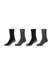 Camano Kojinės &raquo;ca-soft&laquo; 4 pora dalys Leopard Socks Piqu&eacute;-Bund verst&auml;rkte Ferse ir nėrinių