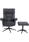 Duo Collection Dvi Collection reguliuojamas fotelis &raquo;Olvera&laquo; su Kojų kėdutė ir poilsio funkcija 360 Grad drehbar