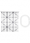 SCH&Ouml;NER WOHNEN-Kollektion Gražus WOHNEN-Kollektion Du&scaron;o užuolaida &raquo;&raquo;Shege&laquo;&laquo; plotis 180 cm rinkinys 17 Stk. dalys i&scaron; recyceltem Polyester geometrisches Motiv 16 Duschvorhangringe