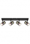 GLOBO LIGHTING Lubinis &scaron;viestuvas &raquo;TRABBY&laquo; GU10 1 Stk. Deckenspot/schwarz/Glas rauchfarben/messingfarben/Flur/Wohnzimmer