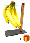 Olivenholz-erleben Krep&scaron;elis vaisiams &raquo;Bananenhalter/Weintraubenhalter i&scaron; Olivenholz&laquo; 1 Stk. i&scaron; medžiagų derinys schonende Albumas verhindert Druckstellen ir f&ouml;rdert Nachreifen
