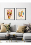 queence Paveikslas &raquo;Santana&laquo; Abstrakt | Figūrėlė | Gesicht | Kunst 1 Stk. dalys HD Premium Poster-Druck ir Holzrahmen