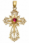 Firetti Kreuzanh&auml;nger &raquo;Schmuck Dovanų Gold 375 kaklo papuo&scaron;alas pakabukas Grandinėlė Kreuz&laquo; su Rubin