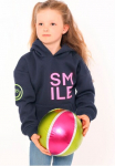 Zwillingsherz Bliuzonas &raquo;"Alissa-Kids"&laquo; su "Smile"-Aufdruck in Neonfarben ir gestickte Smiley