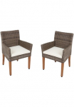 Garden Pleasure Poilsio kėdė &raquo;PALA&laquo; (Set) 2 Stk.2er rinkinys Akazie/Polyrattan braun ir Pagalvė sėdėjimui