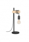 EGLO Stalinis &scaron;viestuvas &raquo;TOWNSHEND stalinė lepma mediena Stahl Retro Industrial Wickeloptik&laquo; E27 1 Stk. Wohnzimmer Nachttischlampe 1-flammig juoda spalva braun 50x155x175cm