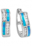 Firetti Pora auskarai &raquo;Schmuck Dovanų Silber 925 Auskarai blau glitzernd&laquo; su Opal (synth.) Zirkonia (synth.)