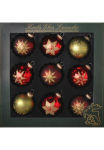 Krebs Glas Lauscha Krebs I&scaron; stiklo Lauscha Weihnachtsbaumkugel &raquo;Schneeflocken Weihnachtsdeko raudona Christbaumschmuck&laquo; Kokybi&scaron;kas Eglutės žaisliukų komplektas i&scaron; I&scaron; stiklo mundgeblasen rot/gr&uuml;n