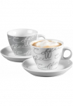 Ritzenhoff & Breker Cappuccinotasse &raquo;Cornello Grey&laquo; 2 Puodeliai 2 Lėk&scaron;tutės