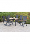 MERXX Garten-Essgruppe &raquo;&raquo;Paxos&laquo;&laquo; rinkinys 5-fach Reguliuojamas atlo&scaron;as Dėklas Sėdėjimo ir R&uuml;ckenfl&auml;che 7 Stk. dalys Tisch: LxB: 150x90 cm