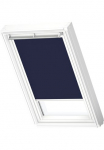 VELUX Verdunklungsrollo &raquo;DKL 1100SWL&laquo; verdunkelnd be Bohren in F&uuml;hrungsschienen Stoff dunkelblau su alufarbenen F&uuml;hrungsschienen & Rankena