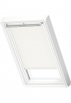 VELUX Verdunklungsrollo &raquo;DKL 1025SWL&laquo; verdunkelnd be Bohren in F&uuml;hrungsschienen Stoff wei&szlig; su alufarbenen F&uuml;hrungsschienen & Rankena
