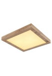 GLOBO LIGHTING LED lubinis &scaron;viestuvas &raquo;XAVVI&laquo; LED-Modul 1 Stk. Warmwei&szlig; Deckenlampe/holzoptik/quadratisch/3000K/Wohnzimmer/Schlafzimmer