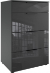 Wimex Komoda &raquo;Level36 black C by fresh to go&laquo; su Glaselementen ant der priekis soft-close Funktion 54cm plotis