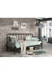 Vipack Jaunuolio kambario lova &raquo;Bronxx Lova labai stabil gradlinige imitacija in zeitlosem Design&laquo; B/H/T ca. 965x110x206cm juoda spalva matinis ir grotelės čiužiniui Liegefl&auml;che 90/200 cm ideal dėl Jugend- arba G&auml;stezimmer