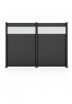 STAKET PRO Tvora &raquo;Komplettzaun kabykla 150&laquo; LxH: 2484x187 cm 2 Elemente &aacute; 120 cm plotis + Fl&auml;chendruck 84