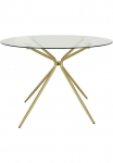 OTTO home Valgomojo stalas &raquo;Silvi TOPSELLER!&laquo; Valgomojo stalas Stiklinis stalas Virtuvinis stalas OTTOs Choice ovali &Oslash; 110 cm Metallgestell in messingfarben