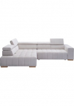 exxpo - sofa fashion Kampinė sofa &raquo;Elianos hoher Sitzkomfort aufwendige Kreuzsteppung im Kėdė L-Form&laquo; Kopfteile & Sitztiefe kočėlas be miegojimo funkcija audinys beige