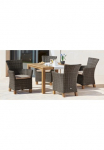 MERXX Garten-Essgruppe &raquo;Toskana&laquo; 9 Stk. dalys 4 Fotelis stalas 110x110x75 cm Polyrattan/Akazie