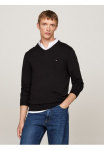 Tommy Hilfiger Megztinis &raquo;ESSENTIAL COTTON V NECK su su V formos i&scaron;kirpte ir Stickerei&laquo; unifarben casual regular forma medvilnė su V formos i&scaron;kirpte