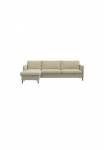 FLEXLUX Kampinė sofa &raquo;Fiore L-Form&laquo; siauras porankiais &Scaron;altų putų poliretano čiužinys F&uuml;&szlig;e Alu+schwarz