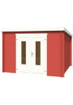 LASITA MAJA Sodo namelis &raquo;Sacramento&laquo; Blochbohlenhaus 28mm Fundamentmass 2920x2920 Schwedenrot