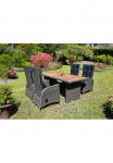 Garden Pleasure Garten-Essgruppe &raquo; Valgomasis stalas &raquo;BRAGA rinkinys 07&laquo;&laquo; rinkinys 7 Stk. dalys 4 Fotelis su Gasfedern stalas LxB: 180x90 cm inkl atrama