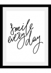 queence Paveikslas &raquo;Smile&laquo; Motivationsbilder | Dekoracija | Schwarz-Wei&szlig; | Spr&uuml;che & Texte HD Premium Poster-Druck ir Holzrahmen