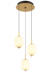 GLOBO LIGHTING LED pakabinamas &scaron;viestuvas &raquo;EWALD&laquo; LED-Modul 1 Stk. Warmwei&szlig; H&auml;ngelampe/H&auml;ngeleuchte/Glas opal/h&ouml;henverstellbar/messingfarben