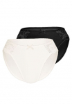 Sassa Kelnaitės &raquo;Classic Lace&laquo; 2vnt. Pack su Spitzeneinsatz