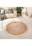 Paco Home Kilimas &raquo;Viborg 594&laquo; ovali 6 mm auk&scaron;tis Jute Modern Boho Ethno Rankų darbo Natur-Teppich