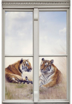 queence Sienų lipdukai &raquo;Tiger&laquo; Sienų lipdukai paveikslas selbstklebend 3D langas