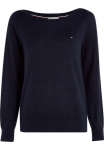 Tommy Hilfiger Megztinis &raquo;CO trikotažas STITCH V formos i&scaron;kirptė SWEATER&laquo; su Logo-Flag U-Boot-Ausschnitt