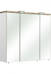 Saphir Spintelė su veidrodžiu &raquo;Quickset 931 Vonios spinta 3 Veidrodinės durys 6 lentyna 80 cm breit&laquo; ir LED ap&scaron;vietimas Dūrų uždarymo sistema Schalter-/Steckdosenkombination