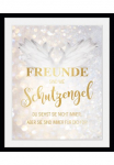 queence Paveikslas &raquo;Freunde sind wie Schutzengel&laquo; Liebesspr&uuml;che | Schriftz&uuml;ge | Spr&uuml;che & Texte 1 Stk. dalys HD Premium Poster-Druck ir Holzrahmen