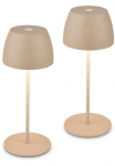 Briloner Leuchten Briloner Ap&scaron;vietimas stalinis &scaron;viestuvas &raquo;2er rinkinys LED stalinė lepma kabellos beige&laquo; 2vnt. rinkinys stalinė lepma kabellos 20x8cm Beige 25W