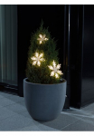 KONSTSMIDE LED-Lichtervorhang &raquo;Weihnachtsdeko aussen&laquo; 15 Stk.-flammig LED Girlianda 3 Plastikinis Schneeflocken 15 warm wei&szlig;e Dioden