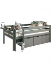 Vipack Lova-namelis &raquo;Pino Kiefer massiv su Rolllattenrost 3 Rollboxen pagamintas in Europe&laquo; B/H/T ca. 2076x83x1049cm ir Kopėčios ir Absturzschutz patogi su arba be pakabinama lentyna 2 spalvos zur Auswahl
