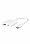 Belkin Garso adapteris &raquo;RockStar 35mm-Klinken-Audio- ir USB-C-Ladeadapter&laquo; USB laikmena Typ C zu 35-mm-Klinke 468 cm kompatibel su USB-PD ir Quick Charge 2.0