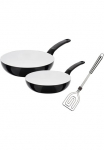 GSW Keptuvių rinkinys &raquo;CERAMICA Blanca&laquo; Aliumininis rinkinys 1x Keptuvė &Oslash; 24 cm 1x Keptuvė &Oslash; 28 cm 3 Stk. dalys Indukcinė