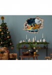 queence 3D sieninis lipdukas &raquo;Weihnachtsmann su Rudolf&laquo; selbstklebender Sienų lipdukai Weihnachten
