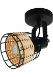 EGLO &Scaron;viestuvas &raquo;ANWICK 1 Wandstrahler E27 Stahl ir Rattan Wohnzimmerlampe Lampe&laquo; E27 &scaron;viestuvas miegamojo kambario baldai Boho L14 x H20cm juoda spalva natur 1X40W exkl.