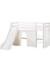 Hoppekids Dviauk&scaron;tė lova &raquo;&laquo;Winter Wonderland&raquo;&laquo; rinkinys 70x160 su čiuožykla užuolaidos & čiužinys